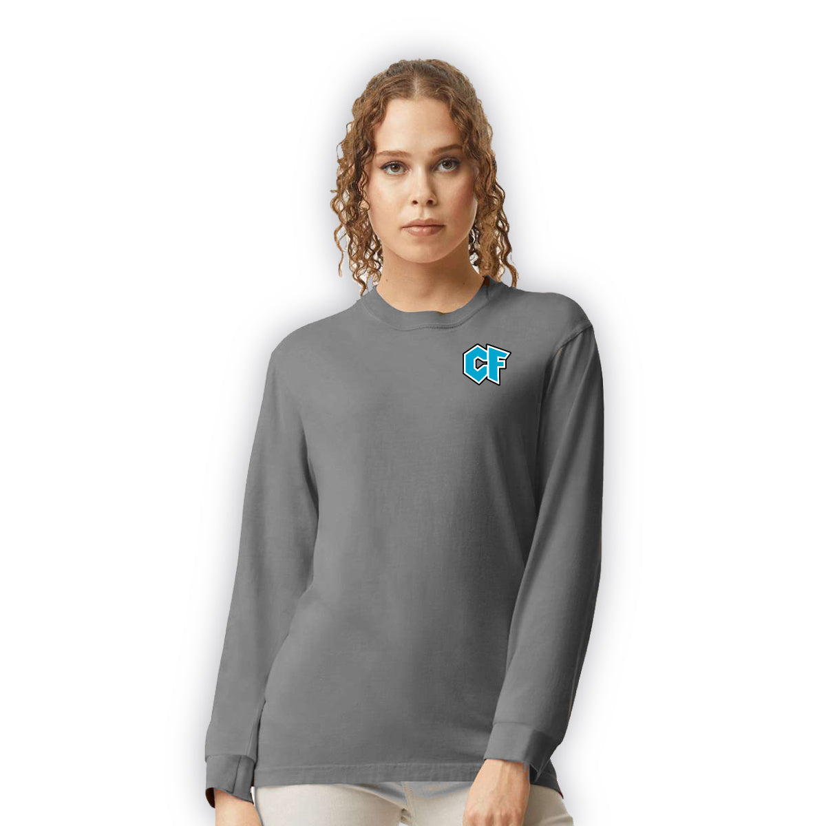 Left Chest Logo Long Sleeve Garment Dyed T-Shirt