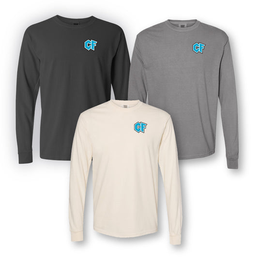 Left Chest Logo Long Sleeve Garment Dyed T-Shirt