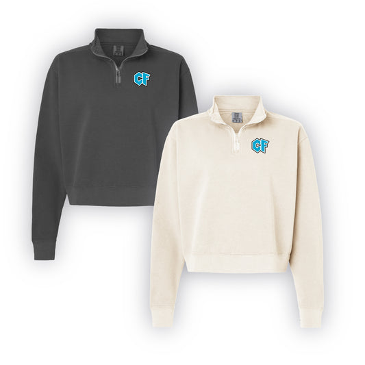 Left Chest Logo Ladies 1/4 Zip Sweatshirt