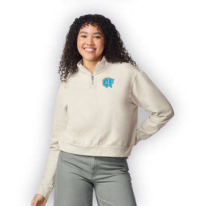 Left Chest Logo Ladies 1/4 Zip Sweatshirt
