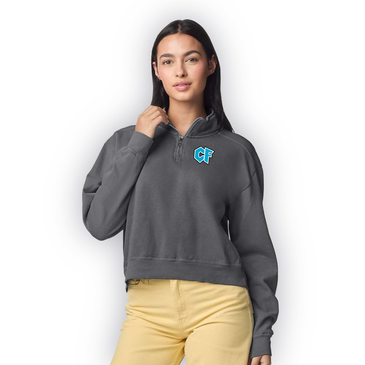 Left Chest Logo Ladies 1/4 Zip Sweatshirt