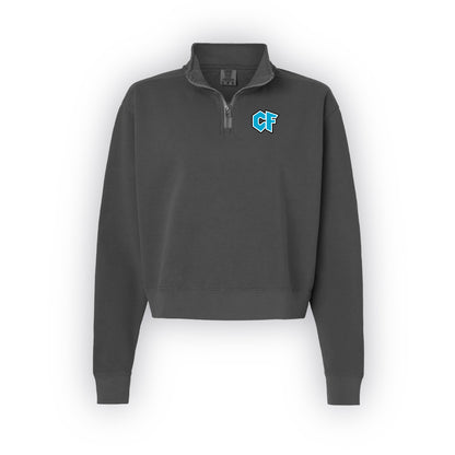 Left Chest Logo Ladies 1/4 Zip Sweatshirt