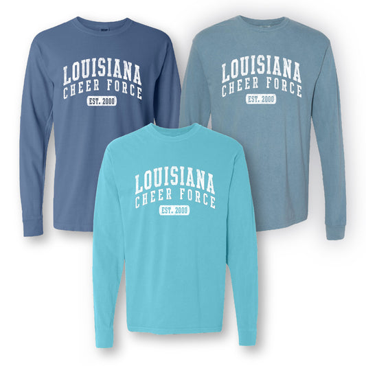 Retro Arch Long Sleeve Garment Dyed T-Shirt