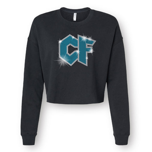 Rhinestone Logo Cropped Sweatshirt