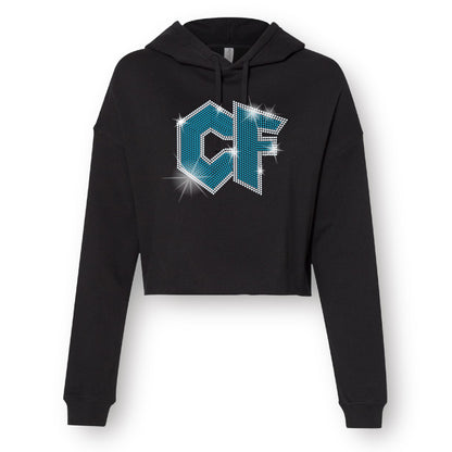 Rhinestone Logo Cropped Hoody