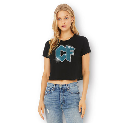 Rhinestone Logo Cropped Tee