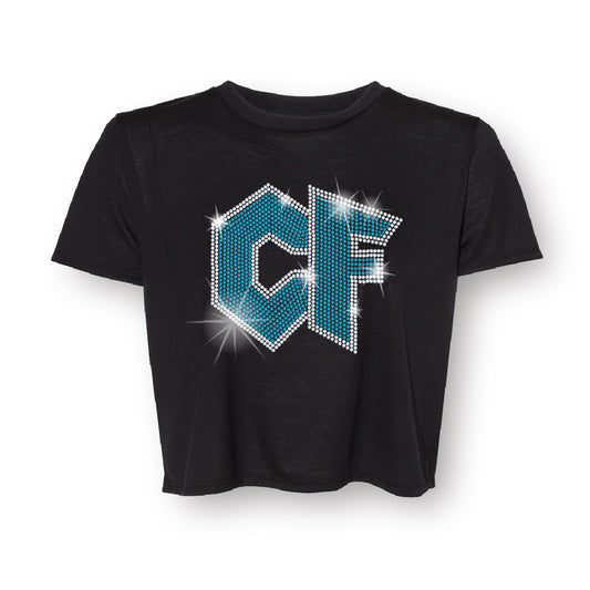 Rhinestone Logo Cropped Tee